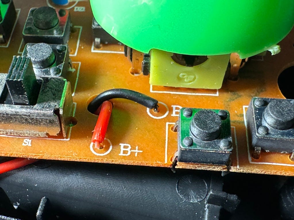 Main board front, no corrosion or damage seen