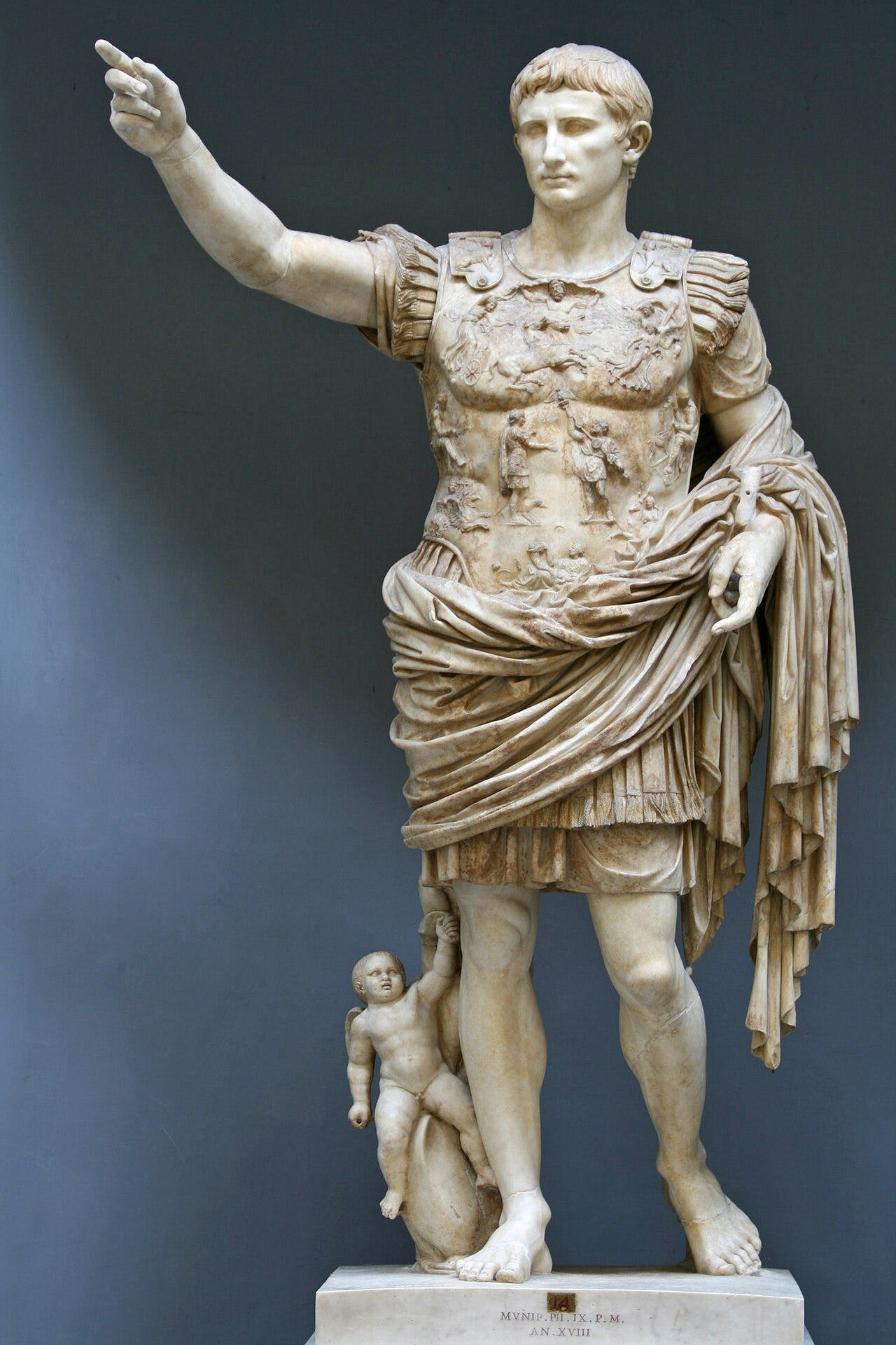 Idealized statue of Emperor Augustus addressing troops Idealized statue of Emperor Augustus addressing troops