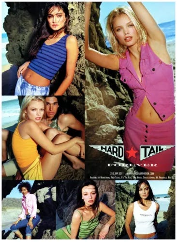 PRINT AD, 2001 Hard Tail Forever Beach Apparel Sexy Y2K Models Ocean Cliff Rock - Picture 1 of 1