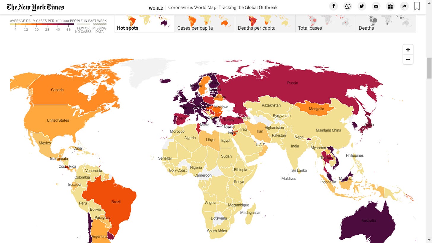 covid transmission, covid-19 cases per 100,000, BA.2 transmission, New York Times COVID