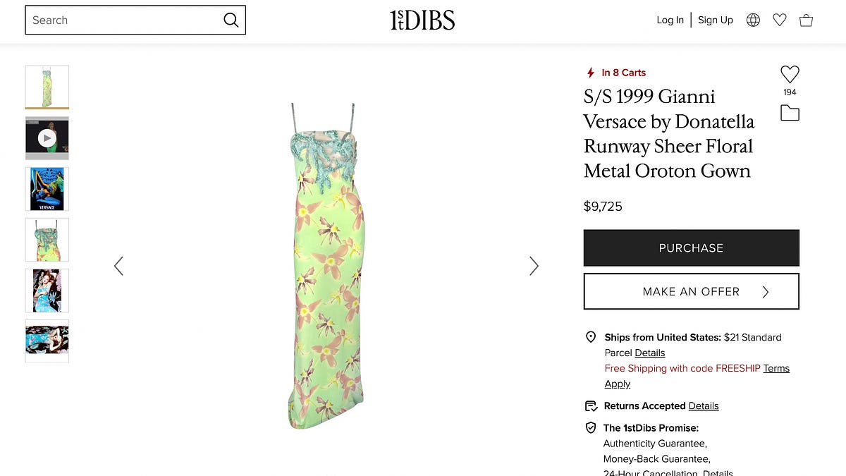 I Love This Versace Spring '99 Dress, I Love Live Shopping, I Love