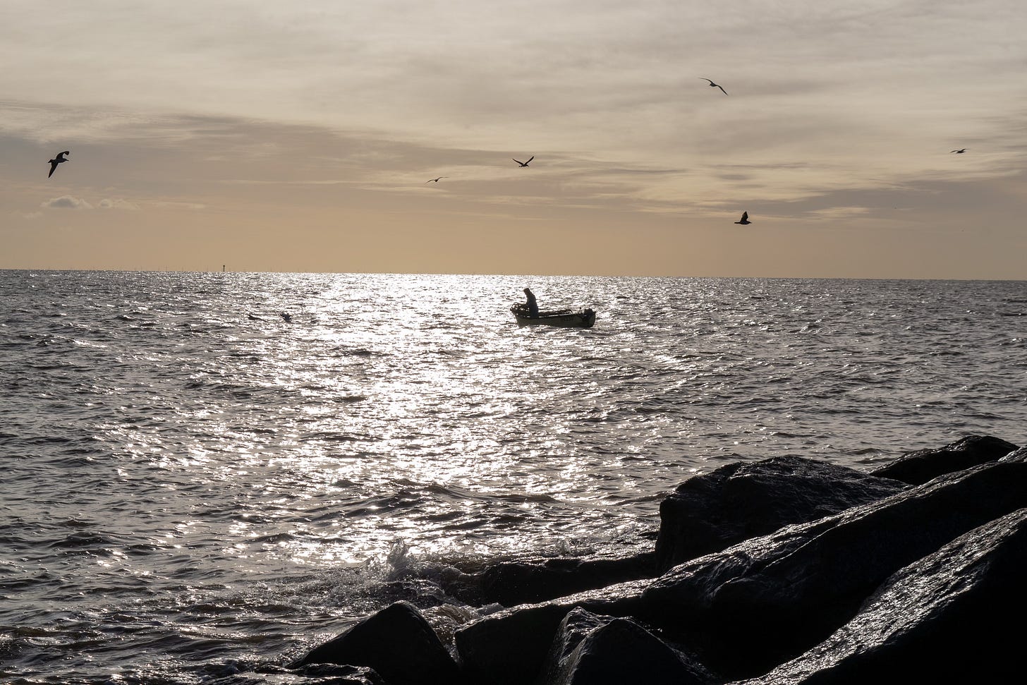 sea with fishing boat sea with fishing boat
