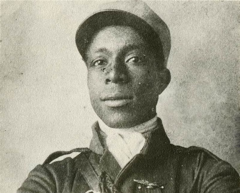 Young black man in uniform
