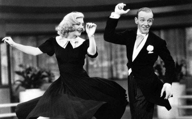 Ginger Rogers and Fred Astaire dance in Swing Time (1936)