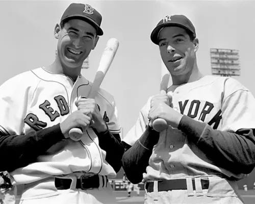 Ted Williams and Joe DiMaggio B&W  8x10 Red Sox/Yankees Photo - Picture 1 of 1