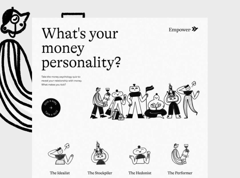 Onboarding questionnaire for financial web page design