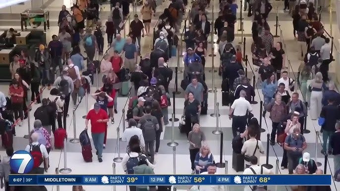 Airport wait times remain high as Congress considers a partial DHS funding  deal | WHIO-TV