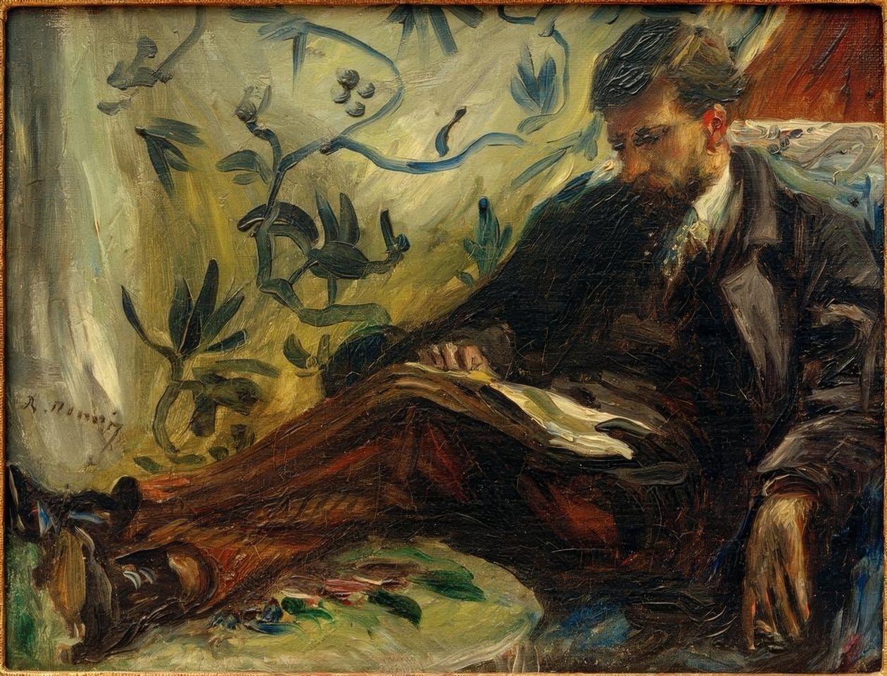 Bildnis Edmond Maître auf dem Sofa von Pierre Auguste Renoir