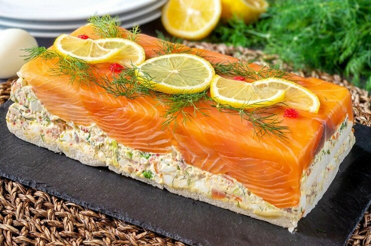Pastel de salmón ahumado
