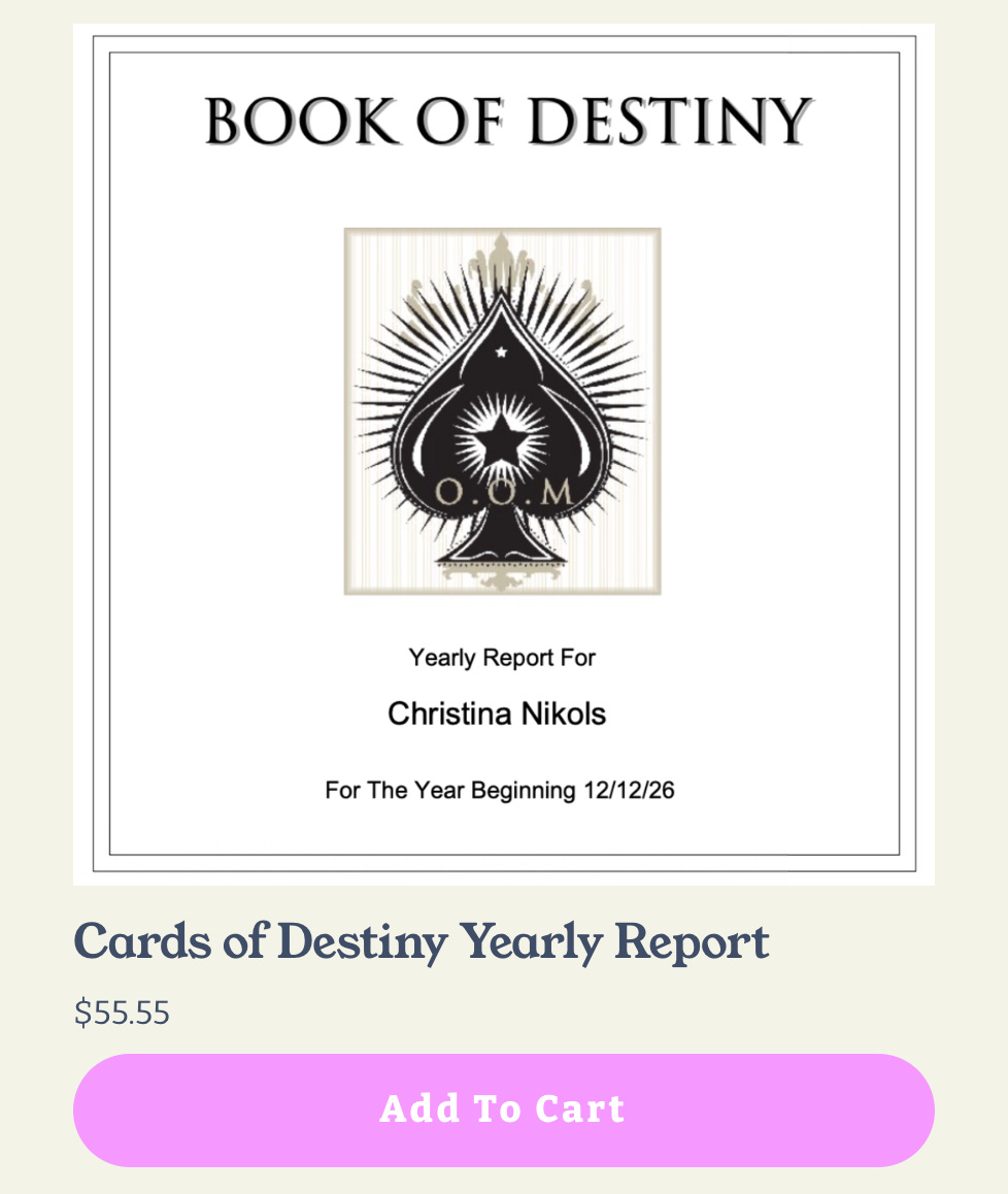 Cards of destiny yearly report for sale at iamhealingeverything.com