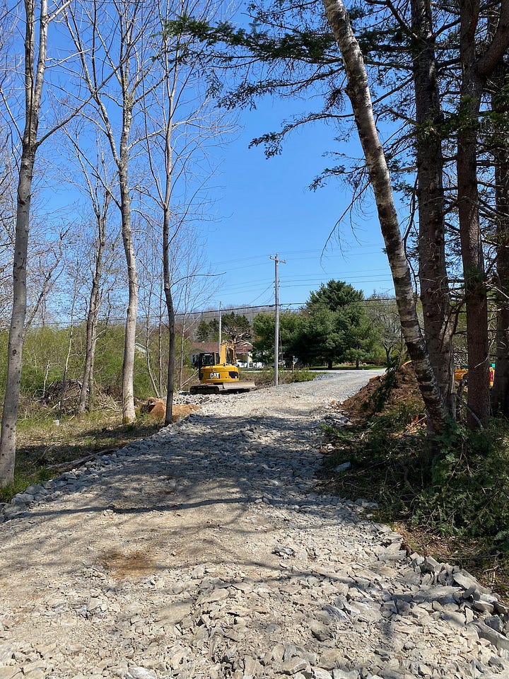 Views of the first version of the driveway
