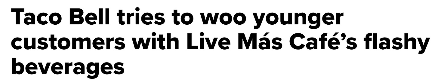 Taco Bell tries to woo younger customers with Live Más Café’s flashy beverages
