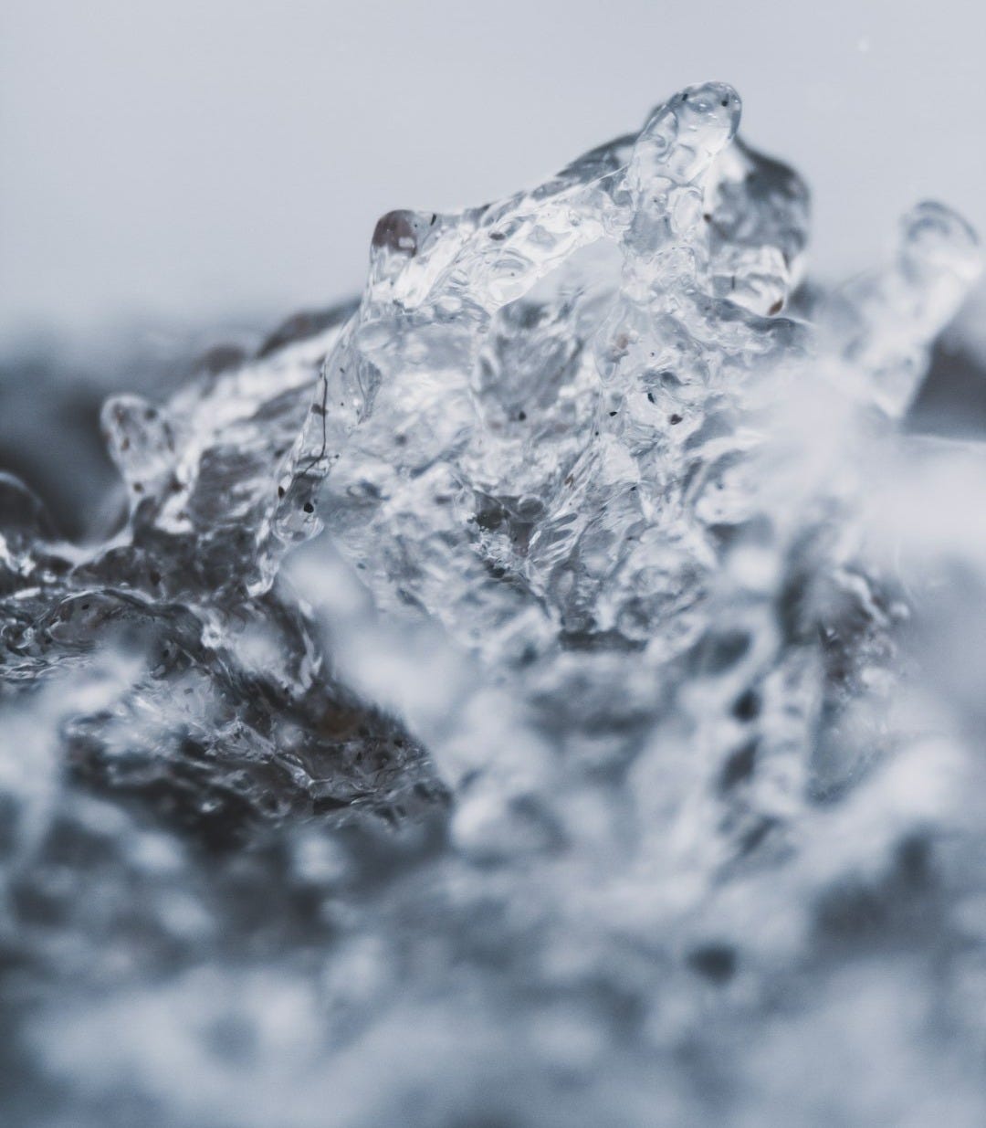 clear ice in macro photography