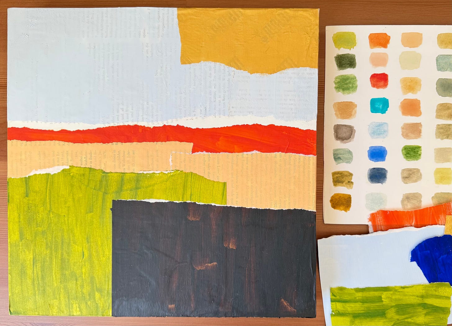 Mixed media collage landscape