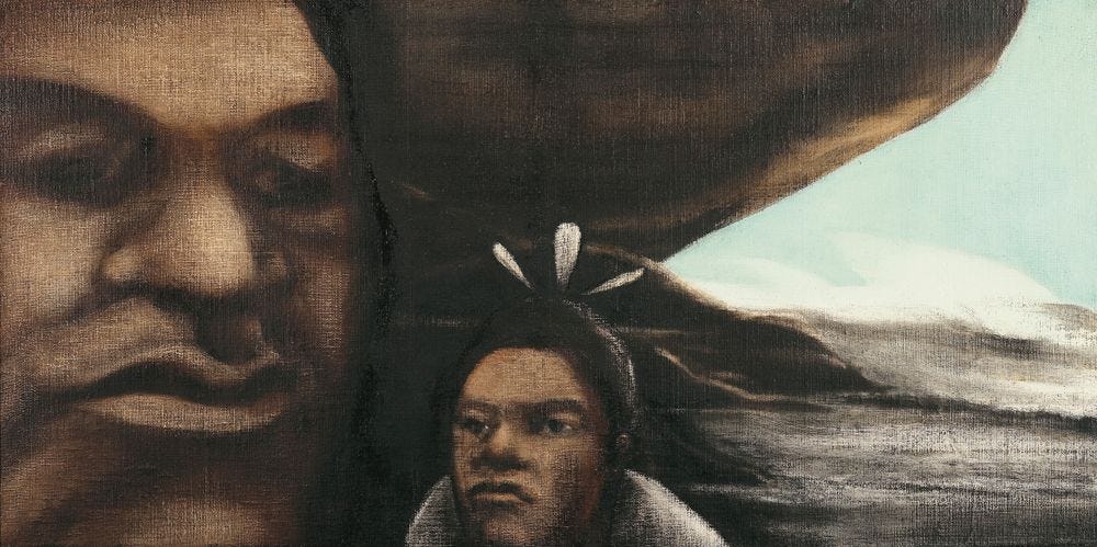 2003-0013-1; Te Puhi o te tai Haruru; 1985; Maori; Fomison, Tony ; without frame; colour corrected 2003-0013-1; Te Puhi o te tai Haruru; 1985; Maori; Fomison, Tony ; without frame; colour corrected