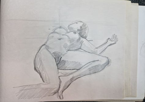 life art nude female model sketches