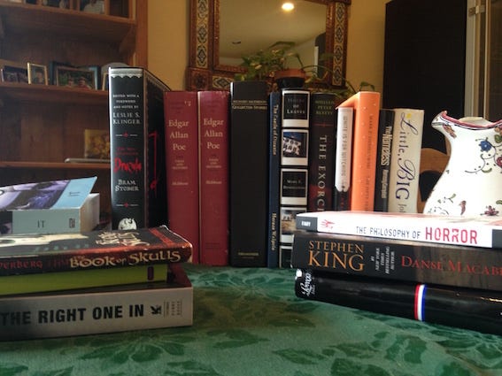 A photo of some of my horror books