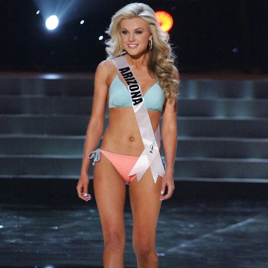 Mrs Kirk was crowned Miss Arizona at the age of 23