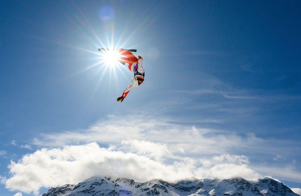 Pirmin Werner of Team Switzerland warms up during mixed team aerials finals during day 11 of the FIS Snowboard, Freestyle and Freeski World Championships.