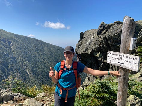 Hiking Trip NH Chemin des Dames Mt. Adams King Ravine Trail Lowe's Path Mt. Moriah Summit