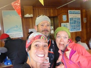 With Joel Meredith and Jess Baker at Rifugio Sella