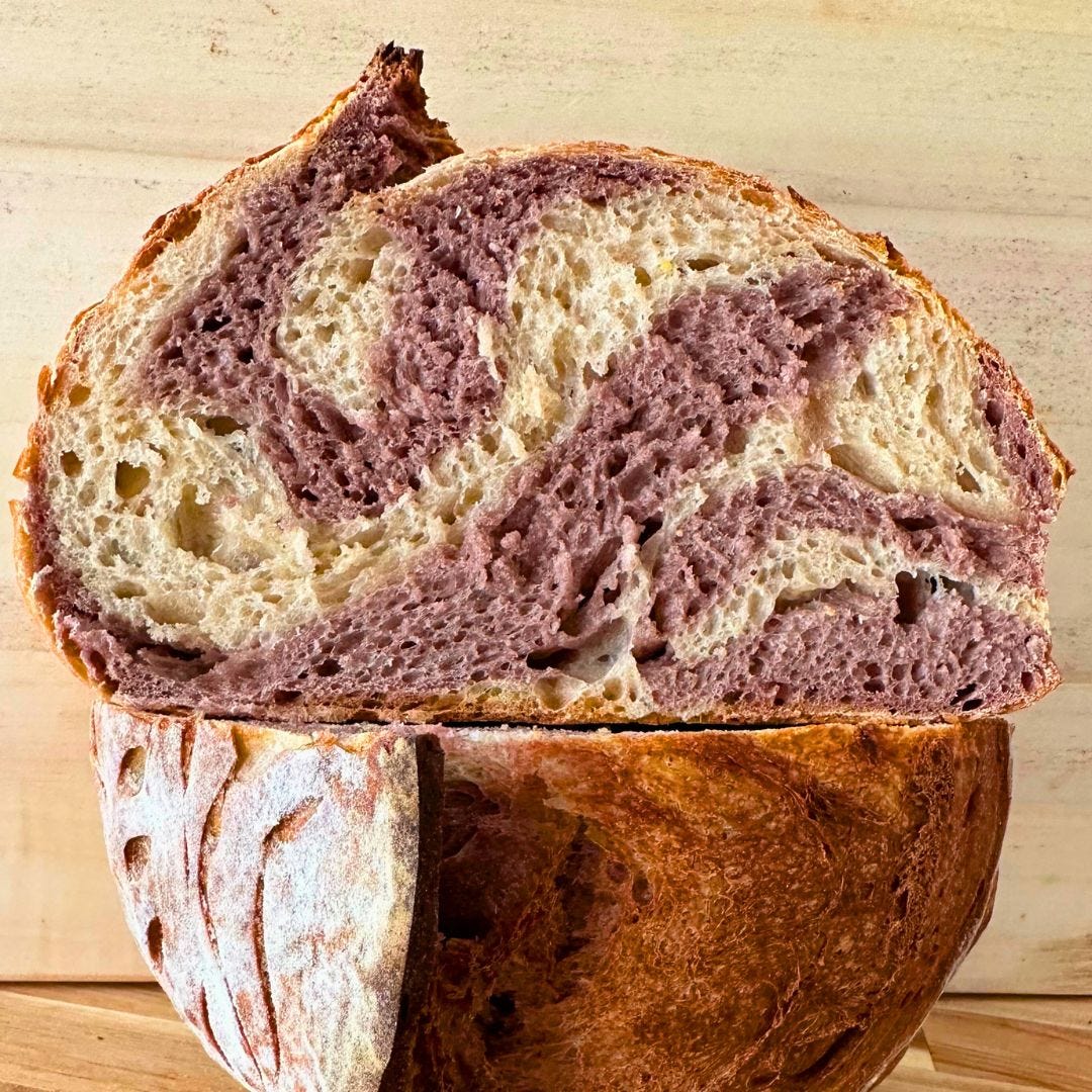 Marbled Purple Barley Loaf