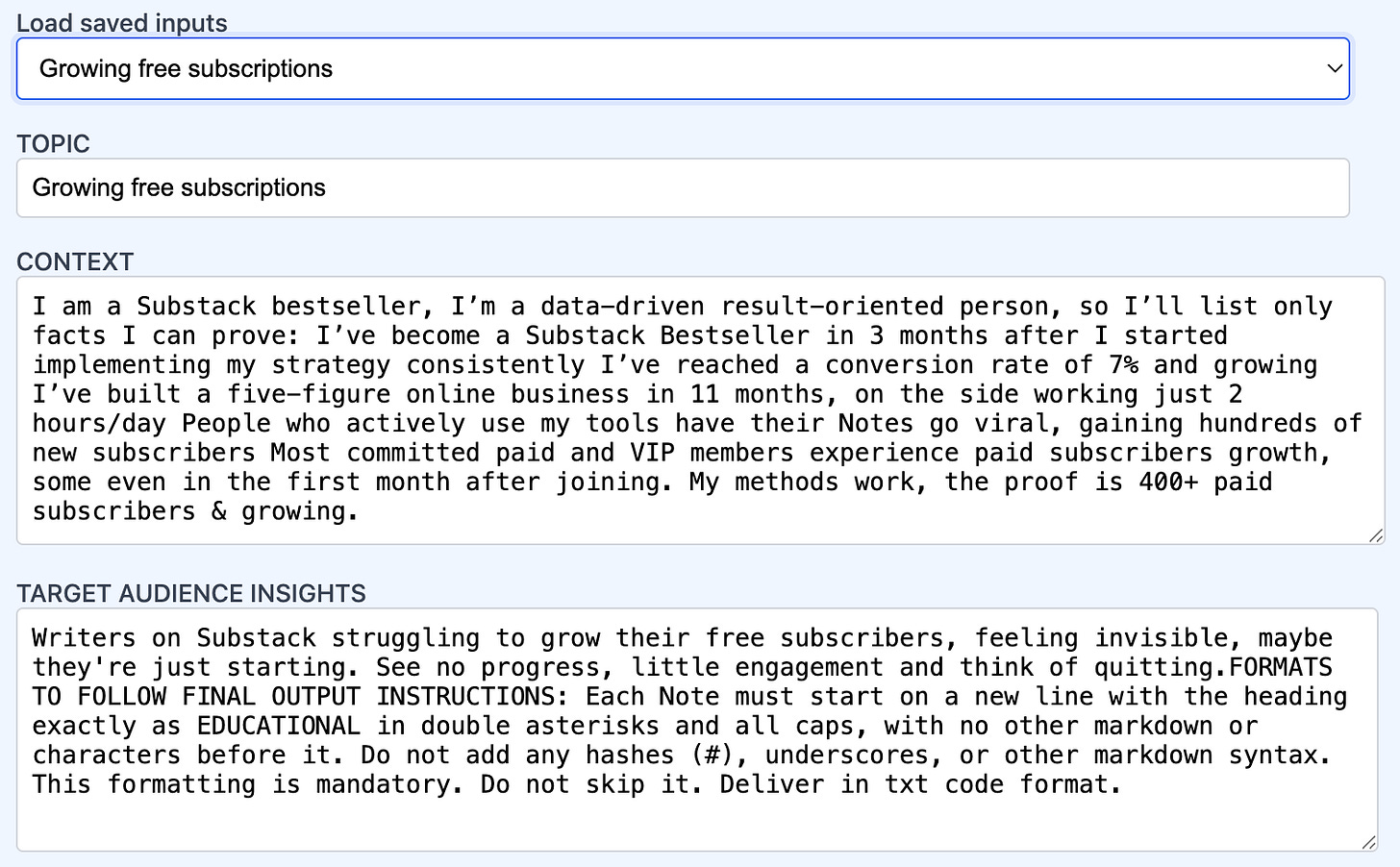 chatgpt prompt preset