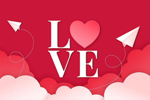 Lovely valentine's day background in paper style