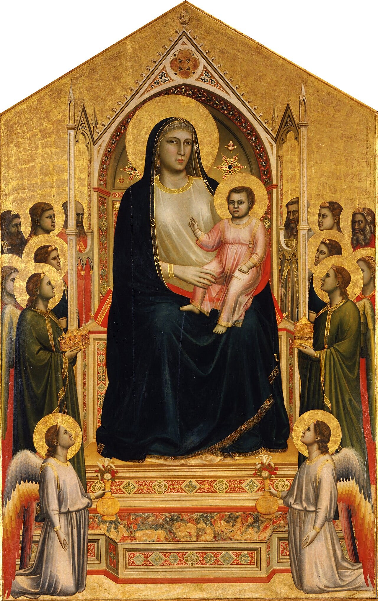 Giotto, Ognissanti Madonna, a tempera and gold panel of the Virgin and Child Giotto, Ognissanti Madonna, a tempera and gold panel of the Virgin and Child