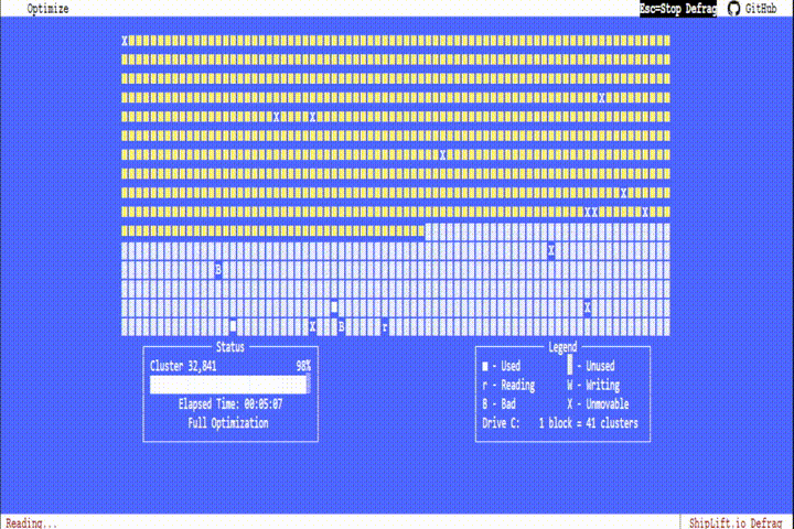 Defrag simulator in action or in-action You be the judge