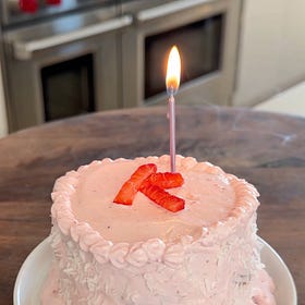 Healthy Dog Cake with Strawberry Frosting