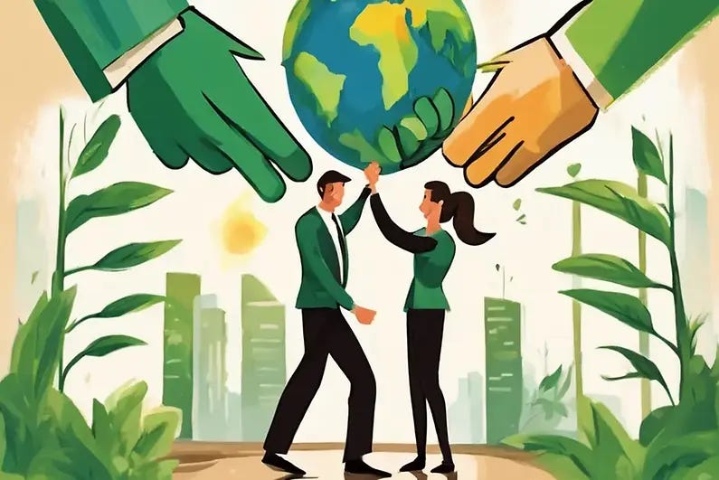 An illustration of a job candidate and a hiring manager celebrating a successful job appointment