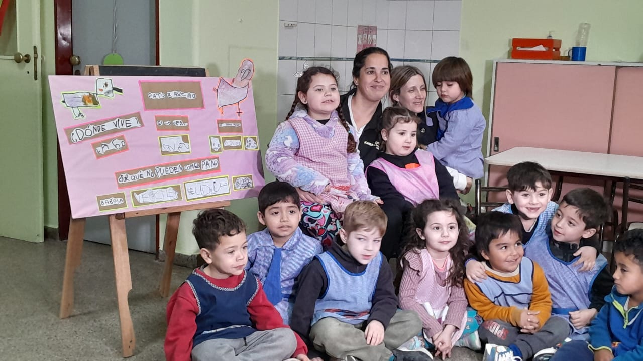 Alumnos del Jardín 912, hicieron un proyecto para cuidar a los patos del Parque de Mayo