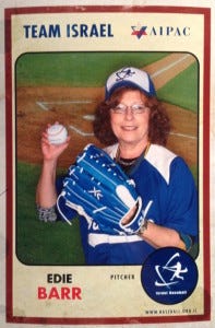 The 6th hitter, playing short stop, and second base, Ilene Barr. 