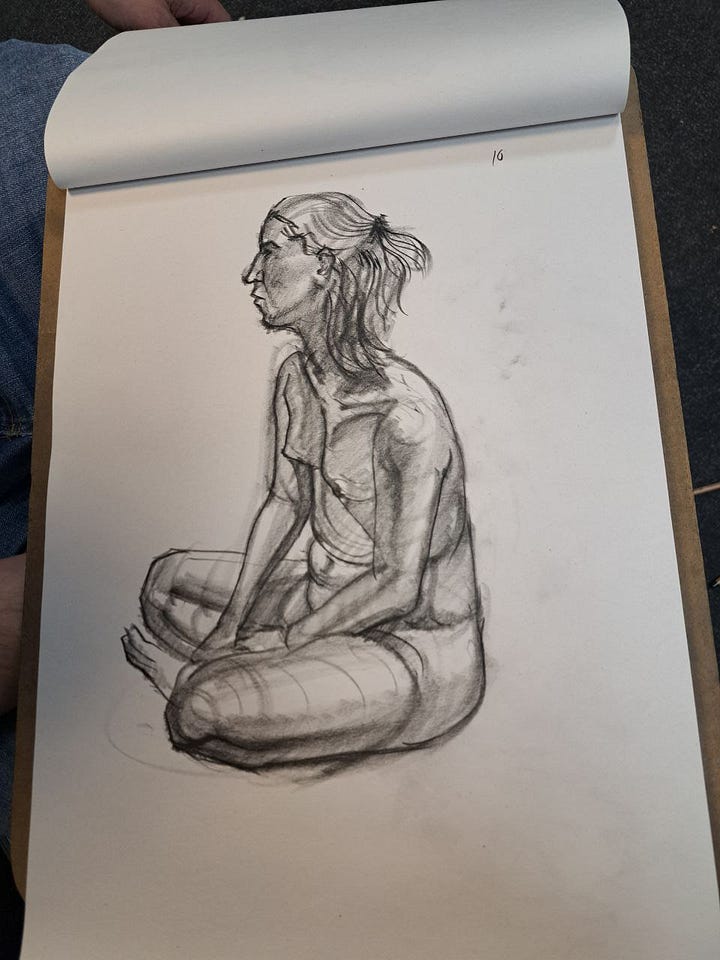 life drawing of nude model in cardiff