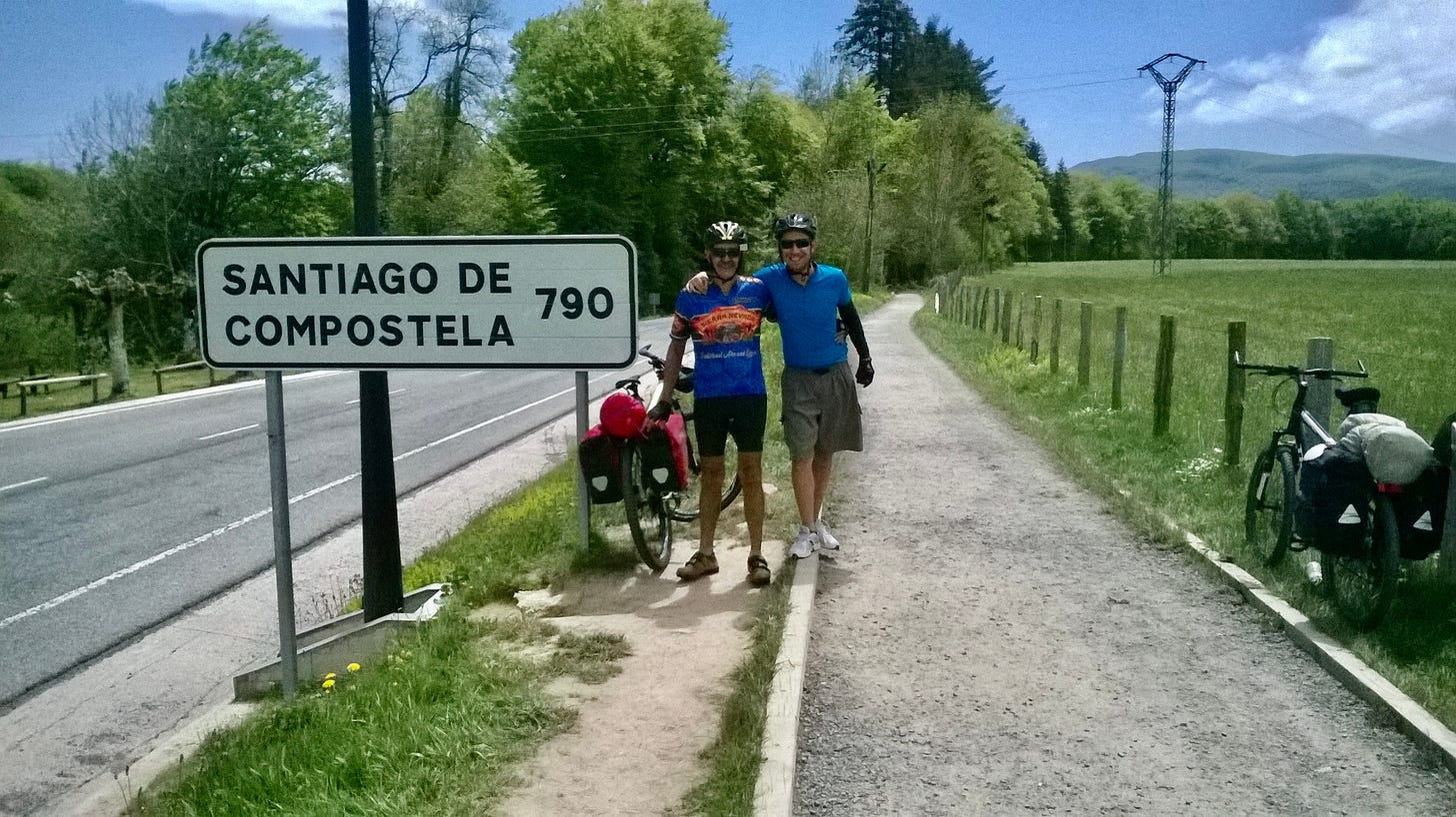 Mi padre y yo antes de empezar El Camino