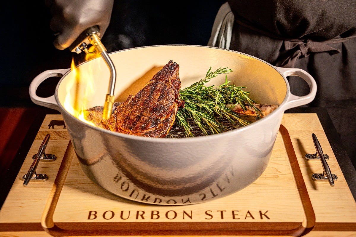 The Hay-Smoked Tomahawk at Bourbon Steak. Image: Walt Disney World Swan and Dolphin The Hay-Smoked Tomahawk at Bourbon Steak. Image: Walt Disney World Swan and Dolphin