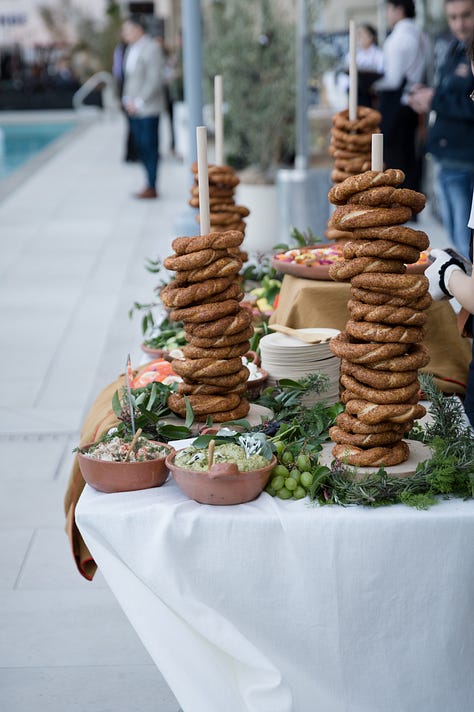 simit, turkish breakfast, smoked fish