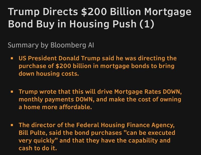 Trump as the New Fed - MBS, Interest Caps on Cards (Two Winners), Crypto and More 