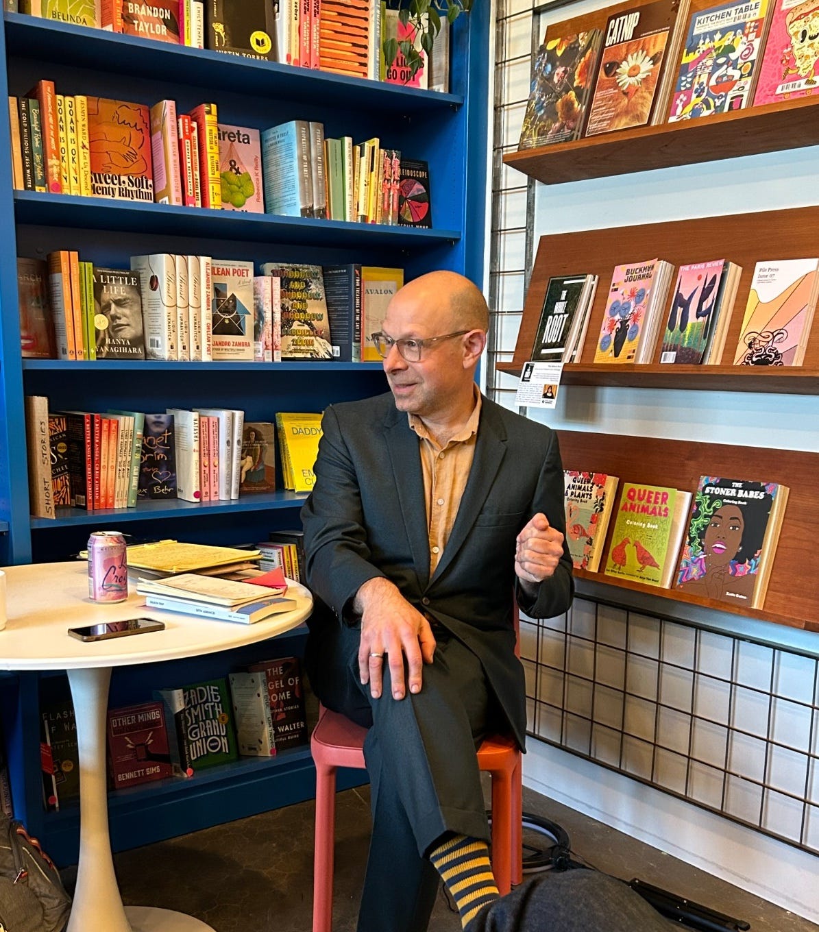 Photo of author Seth Lorinczi at his book launch.