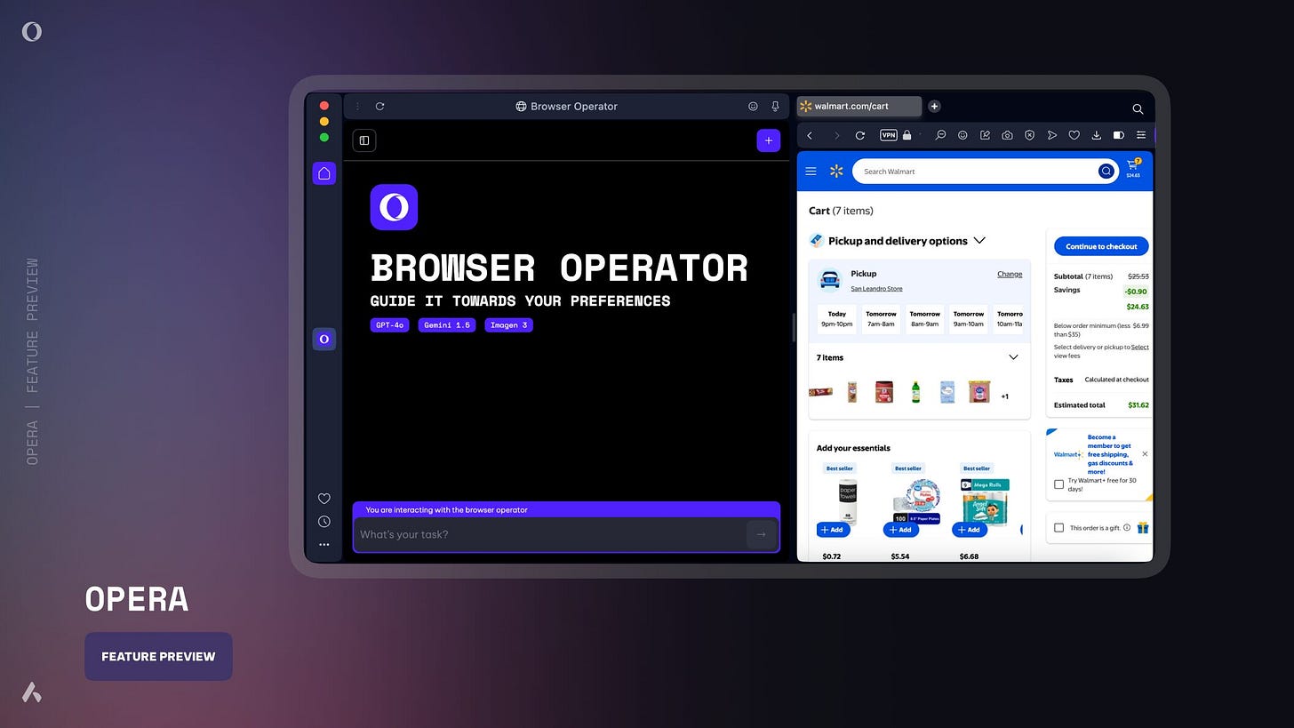 We're introducing Browser Operator, a Feature Preview of an AI agent that can get stuff done for you in the Opera browser.