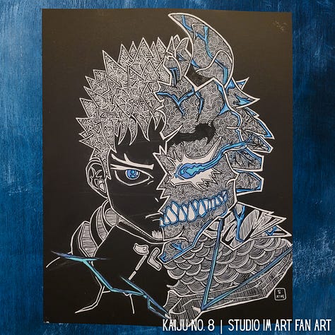 9 images of line art from artist CL Huth, Studio Im Art