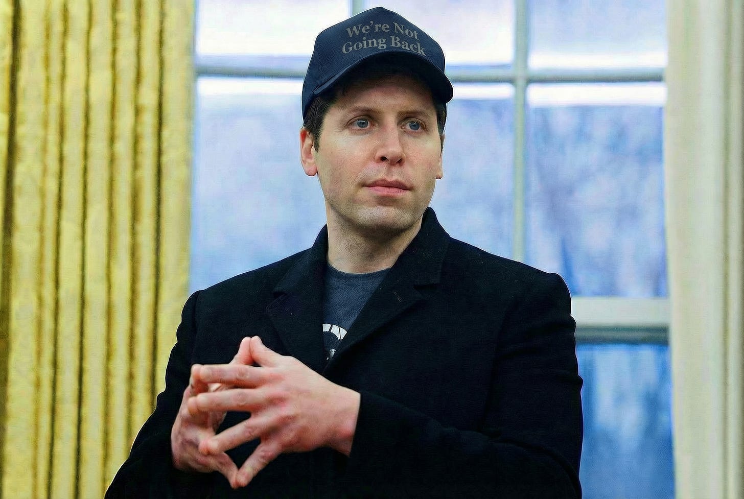 Kamala Harris sitting at the Oval Office desk, laughing. Kamala Harris sitting at the Oval Office desk, laughing.