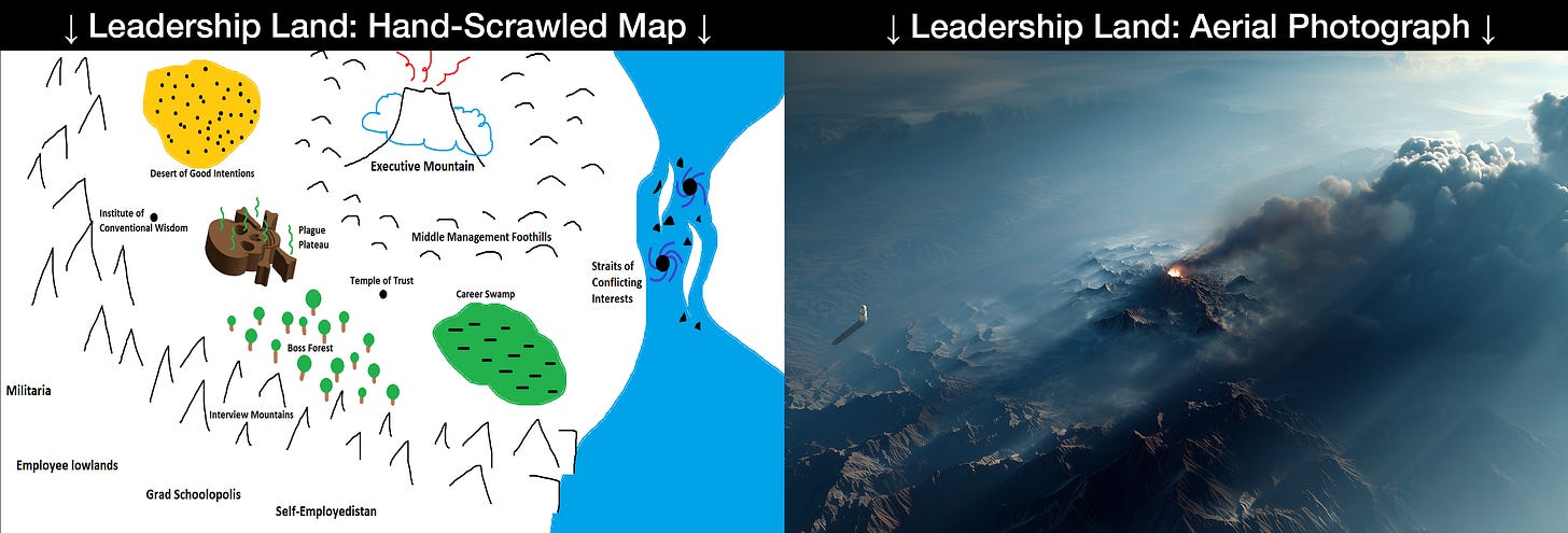 A dark province surrounded on three sides by the Interview Mountains (Ered Lithui & Ephel Dúath); an active volcano named Executive Mountain (Orodruin); a tall veil-piercing Tower of Corporate Astrology (Barad-dûr)...Leadership Land is totally not the land of Mordor, where the shadows lie! A dark province surrounded on three sides by the Interview Mountains (Ered Lithui & Ephel Dúath); an active volcano named Executive Mountain (Orodruin); a tall veil-piercing Tower of Corporate Astrology (Barad-dûr)...Leadership Land is totally not the land of Mordor, where the shadows lie!