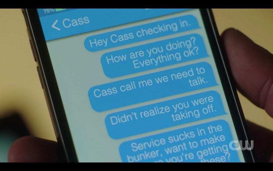 Sam Winchester texting Cas trying to get him for SPN 1505 Sam Winchester texting Cas trying to get him for SPN 1505