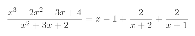 Higher order numerator