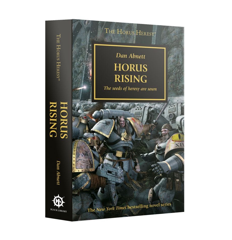 "Horus Rising," first book in the Horus Heresy series.