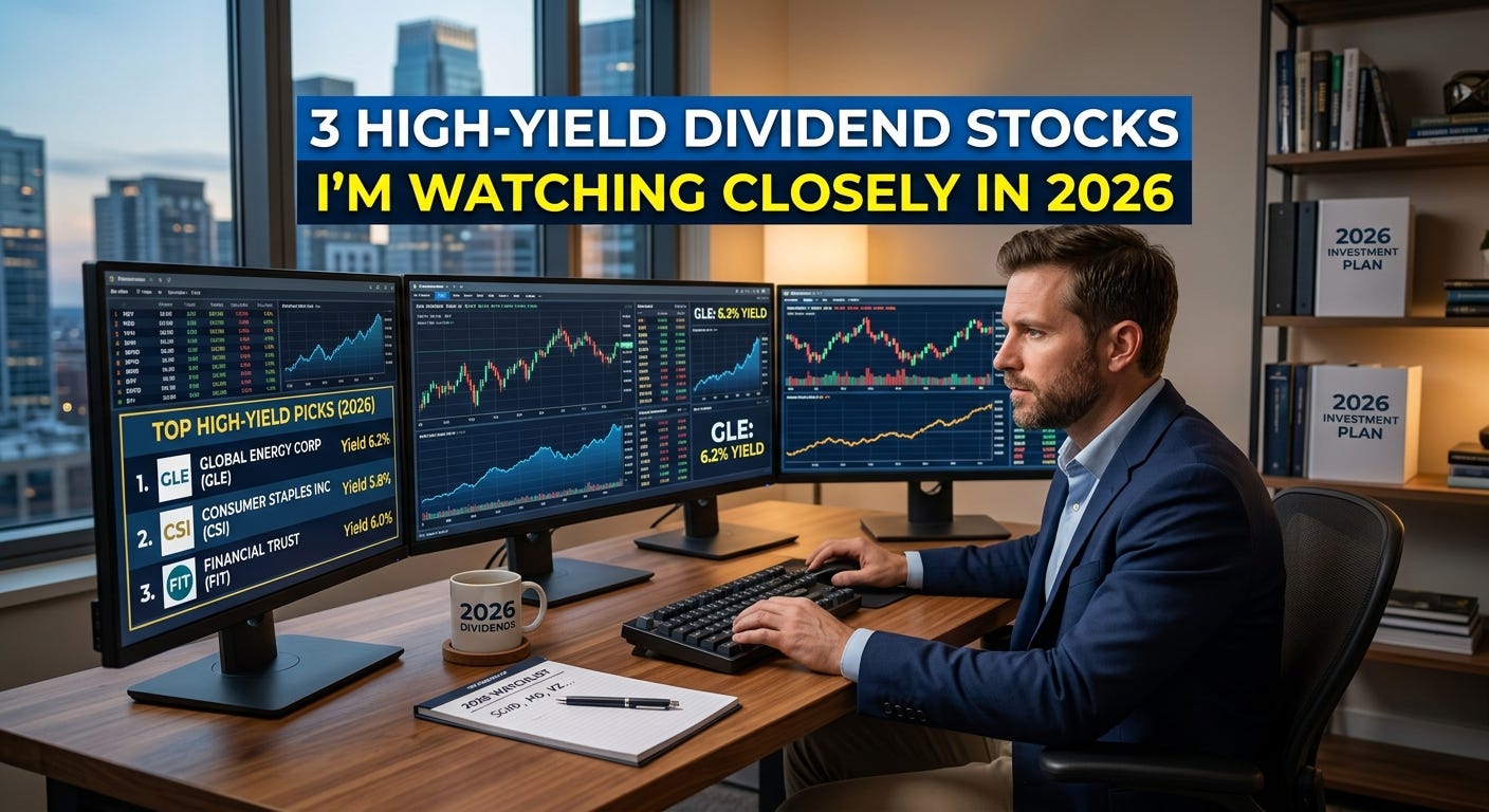 3 High-Yield Dividend Stocks I’m Watching Closely in 2026
