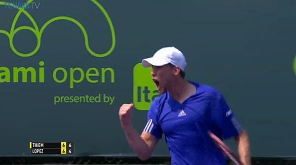 dominic thiem comeback at miami open 2015 dominic thiem comeback at miami open 2015