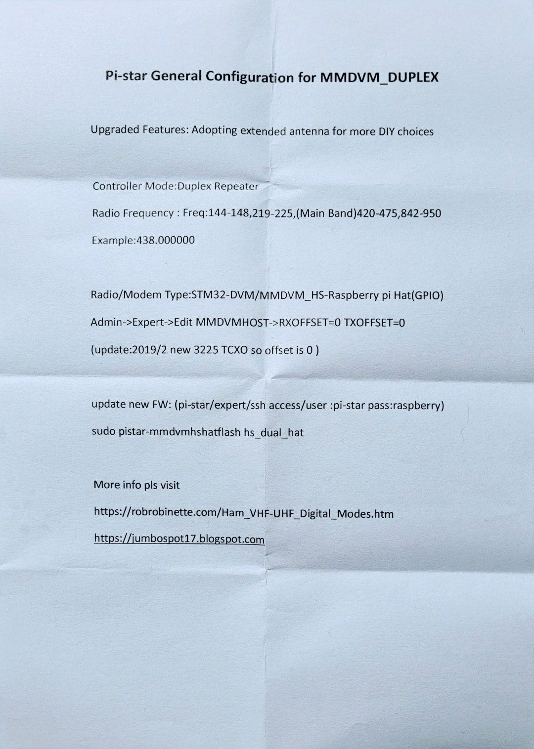 MMDVM configuration instructions